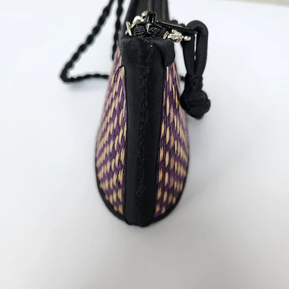Baskets Of Cambodia Small Mini Handbag Rope Purple Tan Black Garden Girl Scandi - Picture 3 of 16